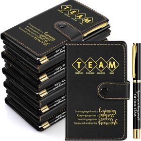 Leather Journal Notebook Thank You Gifts Inspirational Journals with Ballpoint Pens Bulk Team Gift Notepad for School Teacher Nurse Office Employee Coworker (Team Sign,25 Sets)
