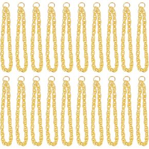 jojofuny 25pcs Doll Mini Gold Necklaces Chains Doll Dress Up Necklace Chains Golden Chains for DIY Doll Decor Doll Photo Props Dollhouse Accessories