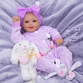 BABESIDE Lifelike Reborn Baby Dolls Girl- Sunny 17 Inch Cute Soft Realistic Baby Doll Poseable Smiling Real Life Baby Dolls with Complete Accessories and Gift Box for 3+