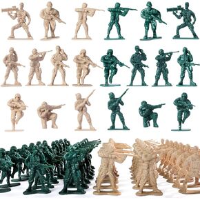 200PCS Army Men Toy Soldiers, Plastic Army Men Action Figures, 10 Poses Yellow and Green Soldiers Playset for Boys Birthday Gift