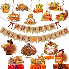 Happy Thanksgiving Banner Thanksgiving Burlap Banner for Thanksgiving Party Decorations Friendsgiving Party Decorations Thanksgiving Decorations Friendsgiving Decorations Glitter
