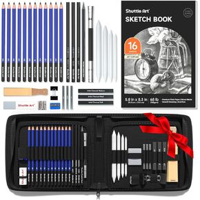 Shuttle Art Professional Drawing Kit, 123 Pieces of Drawing Pencils Set Includes Colouring Pencils, Watercolor, Charcoal, Graphite and Sketch, Ideal for Adults Children Artists