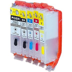 PGI-280XL CLI281XL Empty refillable Ink Cartridge Compatible for Canon PIXMA TS6120 TS6220 TS6320 TR7520 TR8520 8522 TR8620 TS702 TS9521C TS9520 with Permanent chip