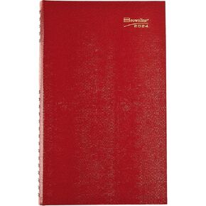 Brownline® 2025 CoilPro™ Daily Planner, Untimed Journal, 12 Months, January to December, Twin-Wire Binding, 13.5" x 7.875", Bright Red (C551C.RED-25)