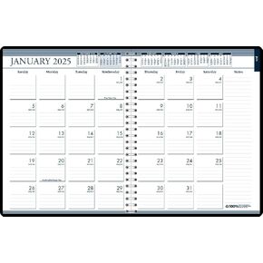 House of Doolittle 2025 Weekly and Monthly Calendar Planner, 6.9 x 8.75 Inches, Black, January - December (HOD286802-25)