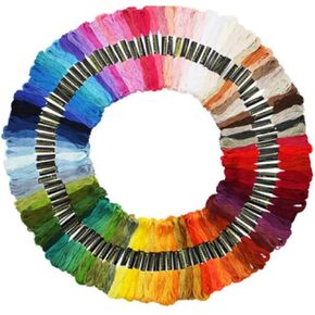 100PCS Embroidery Floss Cross Stitch Kits, Skeins Thread Rainbow Color Embroidery Thread Kits for Cross Stitch, Bracelet Friendship and Craft Floss