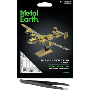 Metal Earth Fascinations B-24 Liberator 3D Metal Model Kit Bundle with Tweezers