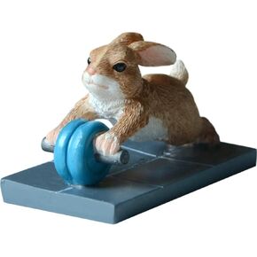 WAYUTO Cute Animal Figurine Resin Fitness Pig Figure Garden Statue Lovely Piggy Miniature Toys Dollhouse Terrarium Animal Decor Exercise Inspire Birthday Gift for Living Room Decoration