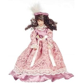 Melody Jane Dollhouse Victorian Lady Woman Mother in Pink Dress 1:12 Porcelain People