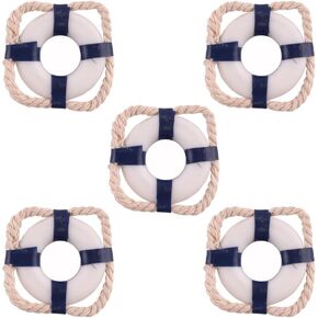 ibasenice 20 Pcs Miniature Life Ring Nautical Decor - Decorative Buoy Models for Home Wall, Dollhouse, and Beach Theme Decorations
