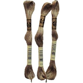 DMC 6-Strand Embroidery Cotton 8.7yd - Medium Mocha Brown - 117-3032 - Bundle of 3 Skeins