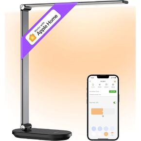 VOCOlinc Desk Lamp, LED Eye-Caring Desk Light for Home Office, Compatible with Homekit Alexa Google, Smart Desk Light with Stepless Dimming, Timer, Work for Reading, Study, Crafts