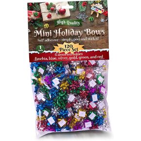 Small Christmas Bows for Gift Wrapping - 120 pieces Gift Bows for Christmas Gifts. Transform Every Gift into a Masterpiece. Elevate Your Home Decor And Presents for Christmas, Birthdays, Anniversaries