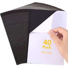 yahenda 40 ورقة لاصقة مغناطيسية 4 × 6 بوصة مغناطيس قابل للقطع للحرف اليدوية، سهل التقشير واللصق، ورق مغناطيسي مرن مع دعم ذاتي اللصق للصور، ختم معدني لتخزين القوالب المعدنية in Kuwait