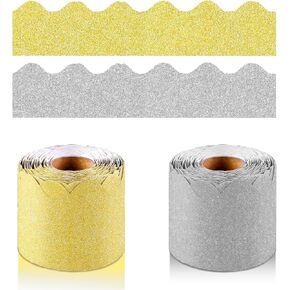 6 Rolls 196.8 ft Colorful Borders for Bulletin Board, Scalloped Border Trim, Rolled Classroom Borders for Bulletin Board, White Board, Cork Board, Locker, and Classroom Décor (Boho Color)