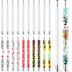 Sublimation Pens Blank No Clip With Shrink Wrap,Heat Transfer Sublimation Ballpoint Pen, Aluminum Customized Pen, Personalized Pen For Christmas Diy Office School Stationery Supplies (10 Pack)