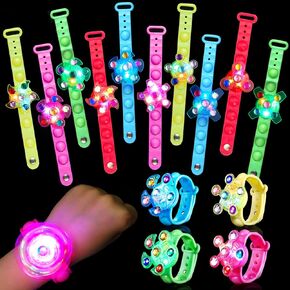 24 Pack Light Up Bracelets Party Favors for Kids 8-12 4-8 3-5, Christmas Stocking Stuffers Goodie Bags Stuffers for Kids, Light Up Birthday Party Favors Return Gifts for Boys Girls Classroom Prizes