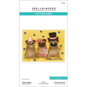Spellbinders Party Puggles Etched Dies, Metal