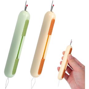HOODANCOS Seam Ripper 2pcs 2 in 1 Needle Threader Seam Rippers for Sewing Double Head Retractable Seam Remover Knitting Quilting Seam Ripper Tool