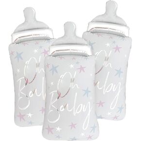 Jumbo Baby Bottle Balloons for Oh Baby Baby Shower Decorations Gender Neutral Baby Bottle Shaped Balloons 3 Pcs