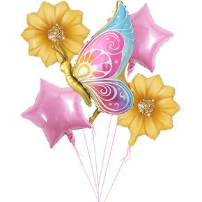 Sunflower Balloons Decorations - 8pcs Kit with Large Yellow Sunflowers for Baby Showers