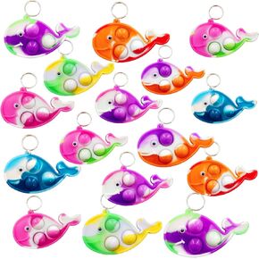 24 Packs Bulk whales Push Fidget Bubble Mini Pop， Birthday Party Favors Supplies Classroom summer Students Bubble Prize