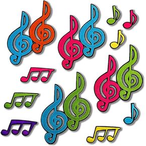 12 Pcs Music Notes Large Embroidered Patches Iron on/Sew on Patch for Clothing, Jackets, T-Shirt, Backpacks etc.(Set of 12)