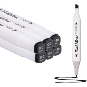 PATIKIL Dual Tip Alcohol Art Markers, 6 Pcs White Barrel Alcohol Markers with Brush Tip and Fine Tip for Illustration Artist Adult Coloring Drawing Permanent Sketching, Red
