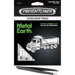 Metal Earth Fascinations Freightliner Dump Truck 3D Metal Model Kit Bundle with Tweezers