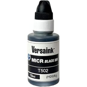 VersaInk Black MICR Ink 78ml Bottle - Compatible MICR Replacement for Epson Black T502 (for ET-2700, ET-2750, ET-3700, ET-3750, ET-4750, ET-4752)