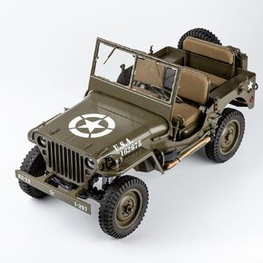 RocHobby 1/12 1941 ميجابايت مقياس RC جيب، 4x4 هواية الصف RTR RC سيارة صغيرة RC روك الزاحف العسكرية، 2.4 جيجا هرتز RC شاحنة مع 180 محرك ناعم، أضواء LED، بطارية وشاحن USB للبالغين