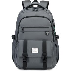 Lanola College Backpack Casual Daypacks for Men, Women & Students, Perfect Daily Backpack for School, Work, and Travel, Fits 17.3 Inch Laptop (Dark Grey)