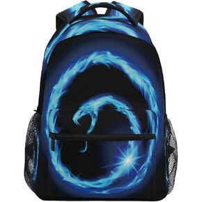 Boy Girl Students School Bookbag, Blue Snake Pattern Waterproof Laptop Backpack, Suitable for Children Men and Women Outdoor Camping Travel Daypack Casual Bags