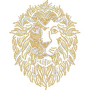 SUPERDANT Lion Rhinestone Iron on Transfers Applique Decal Animal Bling Clear Rhinestone Template for Clothes Bags Pants DIY Transfer Iron On Decals for T Shirts Hoodie Sweatshirt