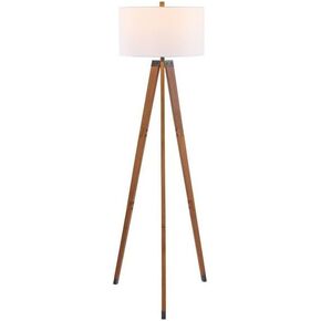 Safavieh Lighting Collection Cameo Mid-Century Modern Walnut Brown 62-inch Tripod Floor Lamp (LED Bulb Included) in Kuwait