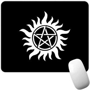 Supernatural Devil's Trap Sigil Demon Pentagram Symbol Circle TV Show Fantasy Horror Drama Magic Family Business Non-Slip Mousepad Gaming Computer Gaming Desktop Laptop Mouse Pad 7.1 x 8.7 inches