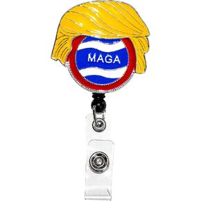 حامل شارة MAGA Trump 2024 - بكرة شارة دونالد ترامب تجعل أمريكا عظيمة مرة أخرى، هدية ترامب الوطنية المضحكة