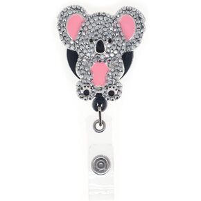 Cute Koala Badge Holder Bear ID Badge Holder Nurse Badge Reel with Clip for Nurse and Doctor