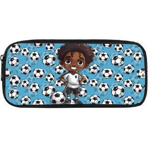 Fire Soccer Nursing School Essentials Pencil Case Pencil Pouch Aesthetic Lightweight Pen Bag Stylish Small Office Supplies Black