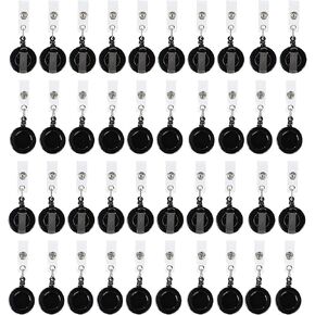 Juvale 100 Pack Retractable ID Badge Holder Reel for Card Holders with Clips, Bulk for Nurses and Teachers, Office Supplies, Name Badge for Employees, Schools (26.5 Inches)