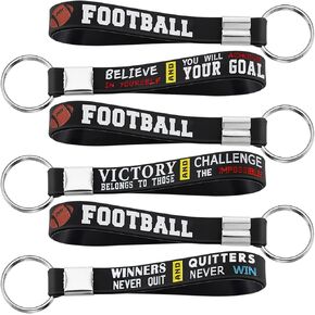 Junkin 12 Pieces Football Party Favors Football Silicone Keychains Gift Football Game Accessories Football Party Supplies