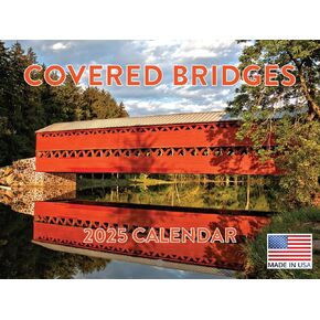 Covered Bridge Calendar 2025 Monthly Wall Calender 12 Month