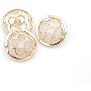 5 PCS Hollow Out Metal Round Sweater Buttons for Clothes Decorative Women Coat Buttons Sewing Accessories(Transparent,18mm)