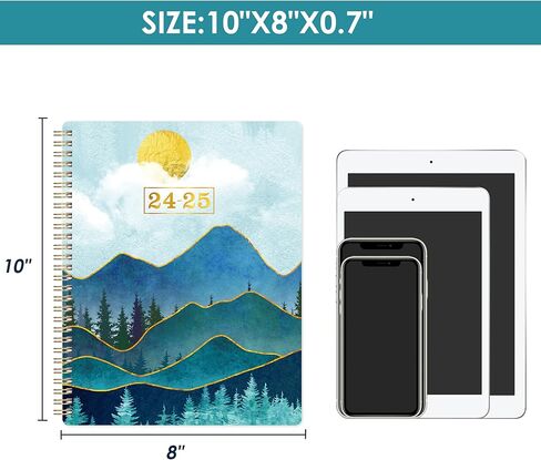 مخطط 2024-2025 - مخطط أكاديمي 2024-2025، يوليو 2024 - يونيو 2025، مخطط 2024-2025، 8 × 10 بوصة، 2024-2025 مخطط أسبوعي وشهري مع ورق سميك in Kuwait