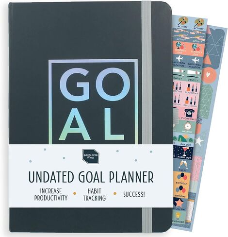 Boxclever Press Goal Planner – Luxury Undated Weekly Planner to Increase Productivity & Achieve your Goals. Weekly, Monthly, Quarterly Undated Planner with Vision Boards & Habit Trackers. 8.5 x 5.5ins in Saudi Arabia