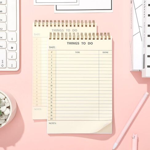 6 Pack Library Card Things to Do Notepad to Do List Notepad Daily Reminder Planner Memo Writing Pad Checklist Productivity Notebook Office List Planning Project Homework Pad for Daily Task (Simple) in Saudi Arabia