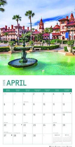 2025 Florida Monthly Wall Calendar by Bright Day, 12 x 12 Inch USA Jacksonville Miami Keys in Saudi Arabia