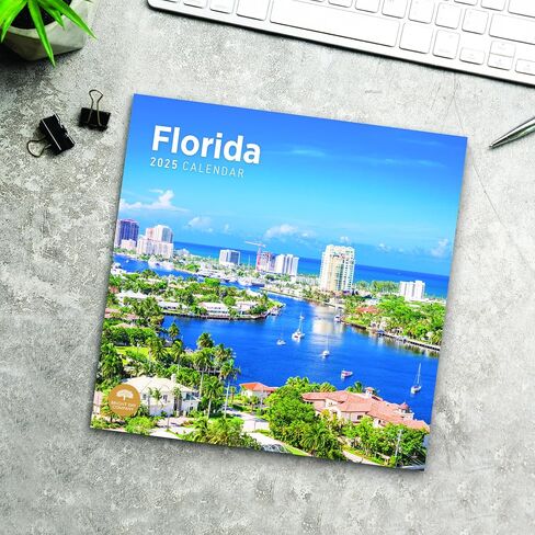 2025 Florida Monthly Wall Calendar by Bright Day, 12 x 12 Inch USA Jacksonville Miami Keys in Saudi Arabia