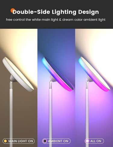 Floor Lamps for Living Room, 42W /3700LM Led Tall Standing Lamp with Remote & Touch Control, 5 Color Temperatures Modern Floor Lamp, Super Bright Smart Dimmable Corner Floor Lamp for Bedroom Office in Saudi Arabia