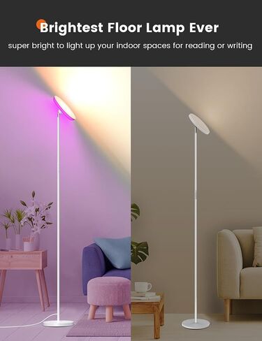 Floor Lamps for Living Room, 42W /3700LM Led Tall Standing Lamp with Remote & Touch Control, 5 Color Temperatures Modern Floor Lamp, Super Bright Smart Dimmable Corner Floor Lamp for Bedroom Office in Saudi Arabia